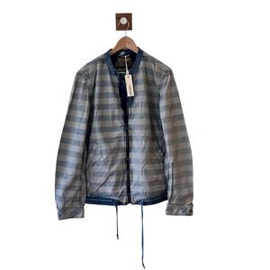Diesel Meeby Jacket Mens XL Blue Grey Striped Denim NWT 00S5PL0602T